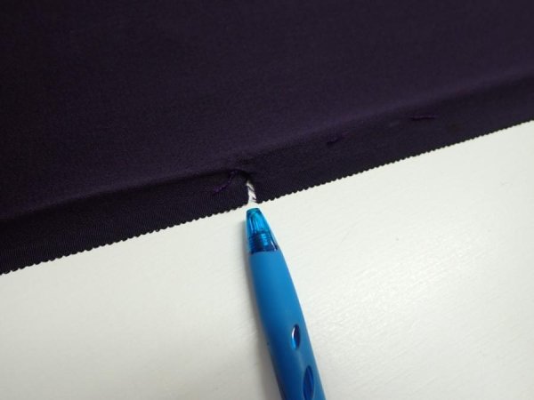Photo7: 2J02z50  Japanese Kimono Silk  FABRIC Scenery Dark purple 41.7x14.8 (7)