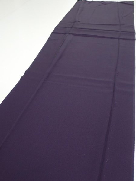 Photo3: 2J03z90  Japanese Kimono Silk  FABRIC  Dark purple 69.3x14.8 (3)