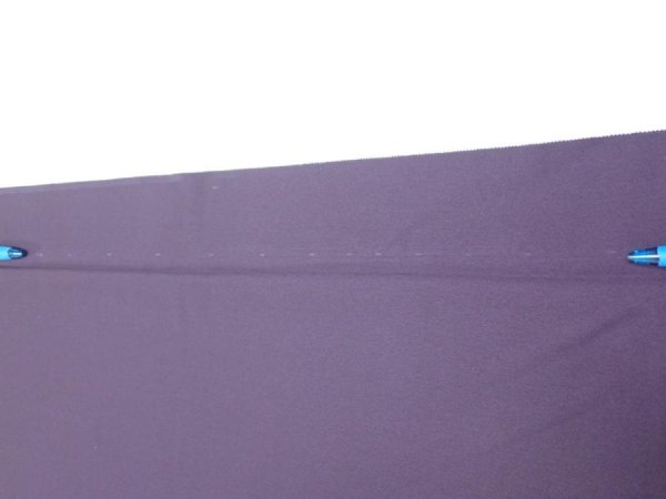 Photo6: 2J03z90  Japanese Kimono Silk  FABRIC  Dark purple 69.3x14.8 (6)