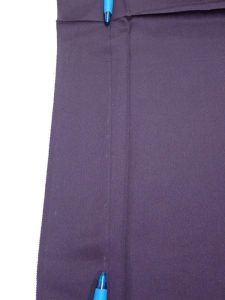 Photo6: 2J04z90  Japanese Kimono Silk  FABRIC Kinkaku-ji Temple Dark purple 69.7x14.8 (6)
