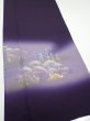 Photo2: 2J05z80  Japanese Kimono Silk  FABRIC Scenery Dark purple 68.5x14.8 (2)