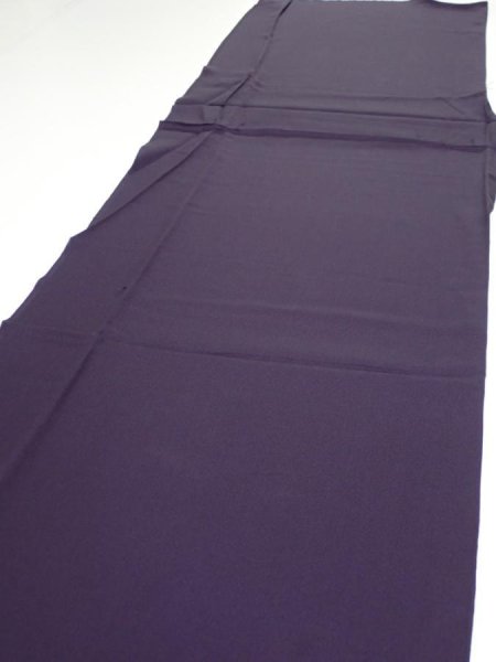 Photo3: 2J05z80  Japanese Kimono Silk  FABRIC Scenery Dark purple 68.5x14.8 (3)