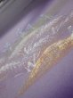 Photo4: 2J05z80  Japanese Kimono Silk  FABRIC Scenery Dark purple 68.5x14.8 (4)