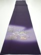 Photo5: 2J05z80  Japanese Kimono Silk  FABRIC Scenery Dark purple 68.5x14.8 (5)