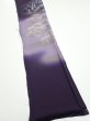 Photo2: 2J07z40  Japanese Kimono Silk  FABRIC Scenery Dark purple 65.4x7.3 (2)