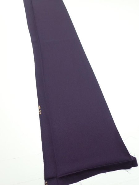 Photo2: 2J08z40  Japanese Kimono Silk  FABRIC  Dark purple 65.7x7.3 (2)