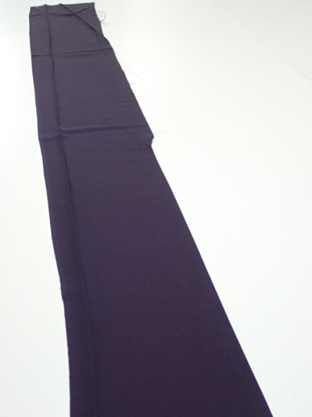 Photo3: 2J08z40  Japanese Kimono Silk  FABRIC  Dark purple 65.7x7.3 (3)