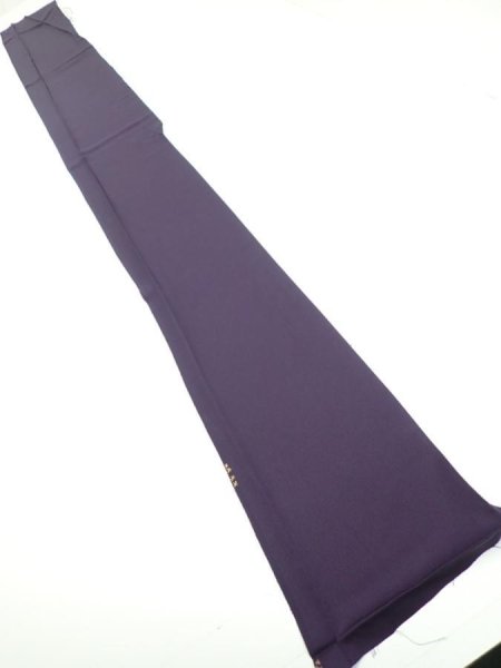 Photo5: 2J08z40  Japanese Kimono Silk  FABRIC  Dark purple 65.7x7.3 (5)