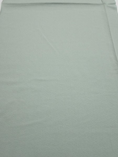 Photo1: 2J01z50  Japanese Kimono Silk  FABRIC  Light green-gray 40.2x14.8 (1)