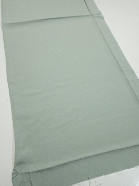 Photo2: 2J01z50  Japanese Kimono Silk  FABRIC  Light green-gray 40.2x14.8 (2)
