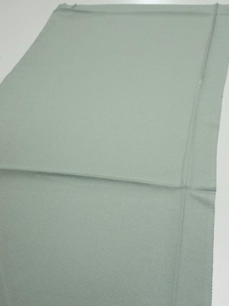 Photo3: 2J01z50  Japanese Kimono Silk  FABRIC  Light green-gray 40.2x14.8 (3)