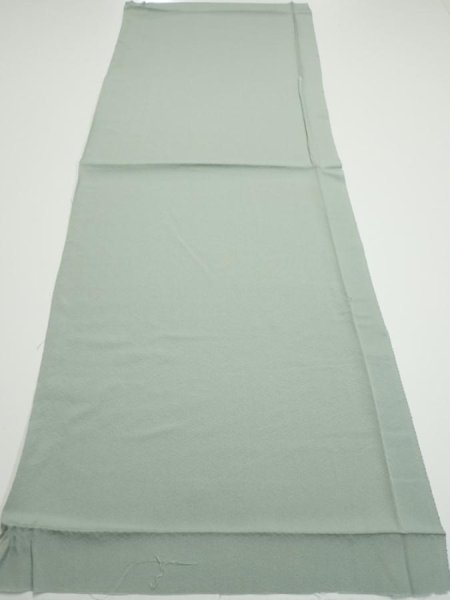 Photo5: 2J01z50  Japanese Kimono Silk  FABRIC  Light green-gray 40.2x14.8 (5)