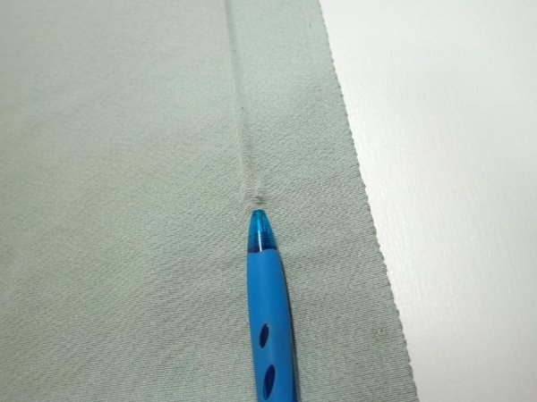 Photo6: 2J01z50  Japanese Kimono Silk  FABRIC  Light green-gray 40.2x14.8 (6)