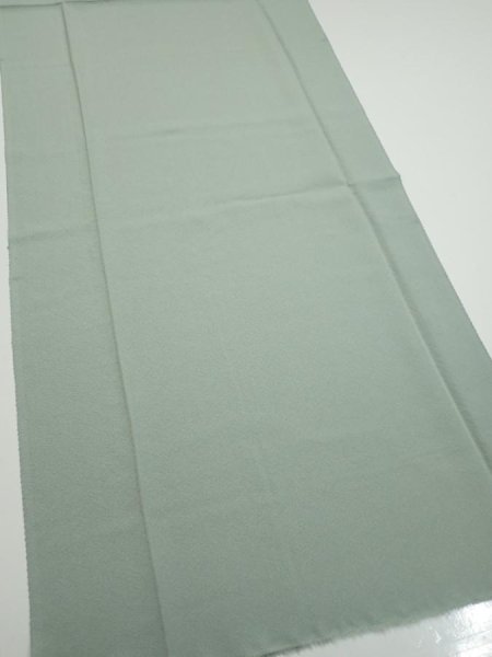 Photo2: 2J03z70  Japanese Kimono Silk  FABRIC  Light green-gray 53.1x14.8 (2)