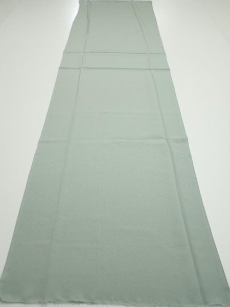 Photo5: 2J03z70  Japanese Kimono Silk  FABRIC  Light green-gray 53.1x14.8 (5)