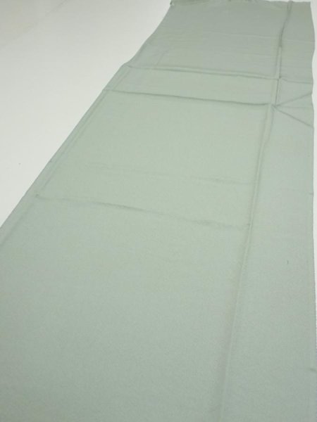 Photo3: 2J04z90  Japanese Kimono Silk  FABRIC Scenery Light green-gray 69.3x14.8 (3)