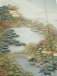 Photo1: 2J05z90  Japanese Kimono Silk  FABRIC Scenery Light green-gray 70.5x14.8 (1)