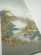 Photo2: 2J05z90  Japanese Kimono Silk  FABRIC Scenery Light green-gray 70.5x14.8 (2)