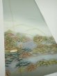 Photo2: 2J06z90  Japanese Kimono Silk  FABRIC Scenery Light green-gray 70.1x14.8 (2)