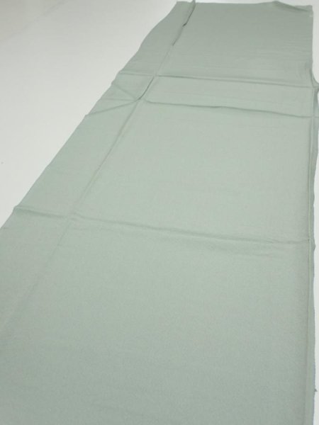 Photo3: 2J06z90  Japanese Kimono Silk  FABRIC Scenery Light green-gray 70.1x14.8 (3)