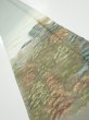 Photo1: 2J07z40  Japanese Kimono Silk  FABRIC Scenery Light green-gray 59.1x7.5 (1)
