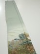 Photo3: 2J07z40  Japanese Kimono Silk  FABRIC Scenery Light green-gray 59.1x7.5 (3)