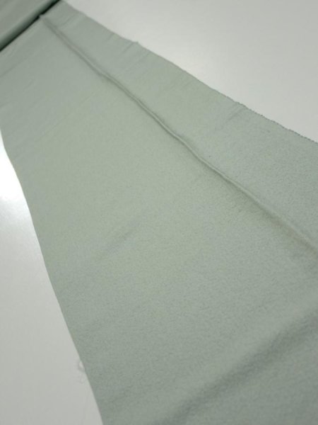 Photo1: 2J08z50  Japanese Kimono Silk  FABRIC  Light green-gray 89.8x6.7 (1)