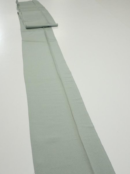 Photo2: 2J08z50  Japanese Kimono Silk  FABRIC  Light green-gray 89.8x6.7 (2)