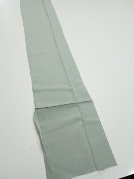 Photo3: 2J08z50  Japanese Kimono Silk  FABRIC  Light green-gray 89.8x6.7 (3)
