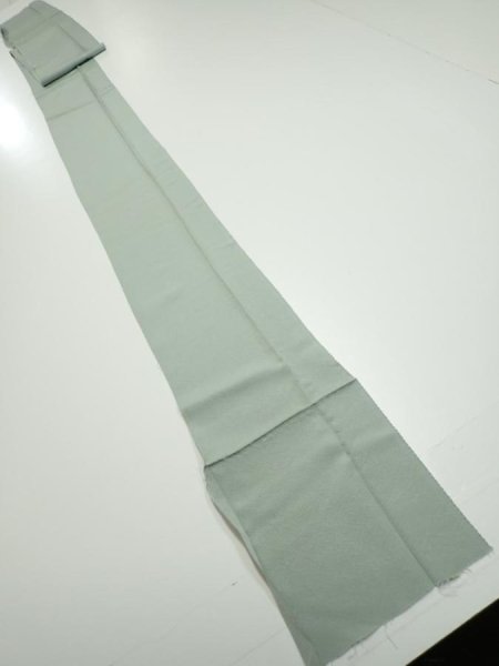Photo5: 2J08z50  Japanese Kimono Silk  FABRIC  Light green-gray 89.8x6.7 (5)