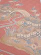 Photo1: 2J02z70  Japanese Kimono Silk  FABRIC Scenery Coral pink 46.9x14.4 (1)