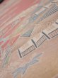Photo4: 2J03z100  Japanese Kimono Silk  FABRIC Scenery Coral pink 66.9x14.4 (4)