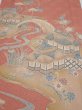 Photo1: 2J06z100  Japanese Kimono Silk  FABRIC Scenery Coral pink 66.1x14.2 (1)