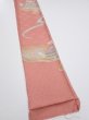 Photo2: 2J07z50  Japanese Kimono Silk  FABRIC Scenery Coral pink 61.4x7.1 (2)