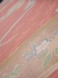 Photo5: 2J07z50  Japanese Kimono Silk  FABRIC Scenery Coral pink 61.4x7.1 (5)