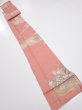Photo4: 2J09z60  Japanese Kimono Silk  FABRIC Scenery Coral pink 86.6x7.1 (4)