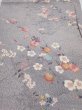 Photo1: 1W01z60  Japanese Kimono Silk  FABRIC Sakura Light gray 42.1x14.6 (1)