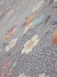 Photo4: 1W01z60  Japanese Kimono Silk  FABRIC Sakura Light gray 42.1x14.6 (4)