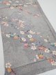 Photo2: 1W02z60  Japanese Kimono Silk  FABRIC Sakura Light gray 41.7x14.6 (2)
