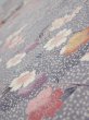 Photo4: 1W02z60  Japanese Kimono Silk  FABRIC Sakura Light gray 41.7x14.6 (4)
