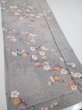 Photo2: 1W03z90  Japanese Kimono Silk  FABRIC Sakura Light gray 69.3x14.6 (2)