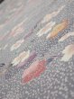 Photo4: 1W05z90  Japanese Kimono Silk  FABRIC Sakura Light gray 68.5x14.8 (4)