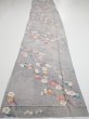 Photo5: 1W05z90  Japanese Kimono Silk  FABRIC Sakura Light gray 68.5x14.8 (5)