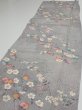 Photo3: 1W06z90  Japanese Kimono Silk  FABRIC Sakura Light gray 68.5x14.8 (3)