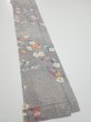 Photo2: 1W07z40  Japanese Kimono Silk  FABRIC Sakura Light gray 60.6x7.5 (2)