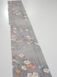 Photo3: 1W07z40  Japanese Kimono Silk  FABRIC Sakura Light gray 60.6x7.5 (3)