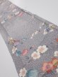 Photo1: 1W08z40  Japanese Kimono Silk  FABRIC Sakura Light gray 60.2x7.5 (1)