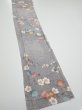 Photo2: 1W08z40  Japanese Kimono Silk  FABRIC Sakura Light gray 60.2x7.5 (2)