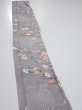 Photo3: 1W08z40  Japanese Kimono Silk  FABRIC Sakura Light gray 60.2x7.5 (3)