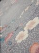 Photo4: 1W08z40  Japanese Kimono Silk  FABRIC Sakura Light gray 60.2x7.5 (4)